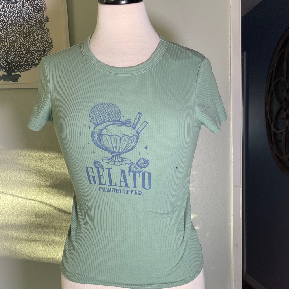 American Eagle Outfitters Light Green Gelato Tee